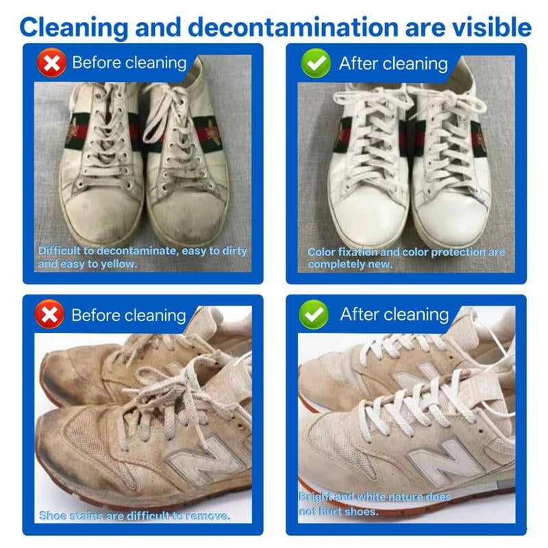 Shoe Cleaner(6.76 Oz), Sneaker Cleaner Foam for Removing Stains and Dirt, Shoe Cleaning Solution for White Shoes, Ideal for Footwear, Safe for Leather, Suede, Nubuck, Cotton, Knits,White Shoe Foam Cleaner-Pickzone